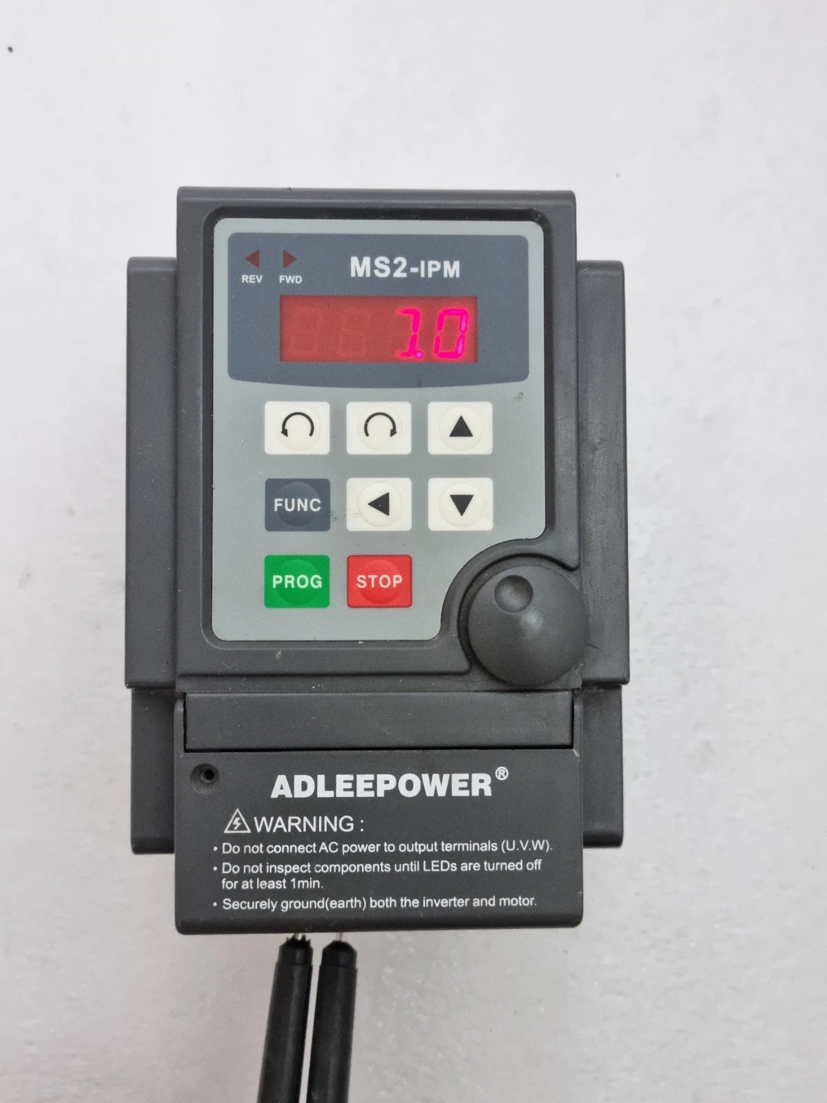 ATECH ADLEEPOWER MS2-IPM VFD INVERTER 0.4KW 0.5HP 1PH 220V INPUT 3PH OUTPUT